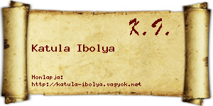 Katula Ibolya névjegykártya
